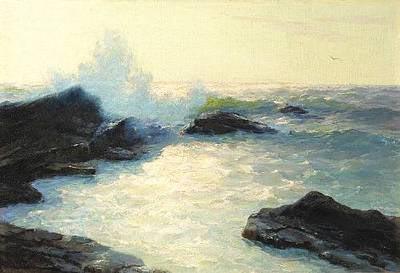 Lionel Walden Crashing Sea, oil painting by Lionel Walden,